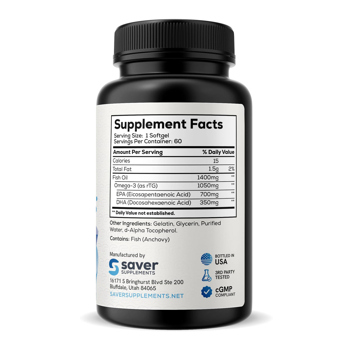 Omega 3 Fish Oil 1400 mg 60 Softgels G63708