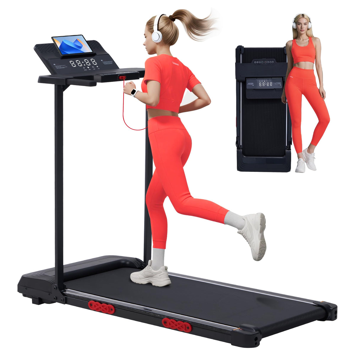Folding Walking Pad with Handle Bar & Incline V51030