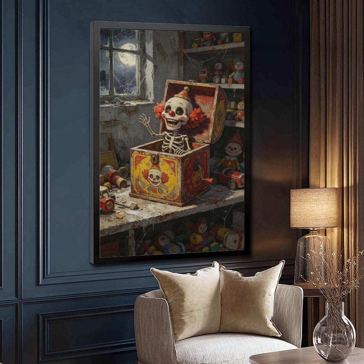 Canvas Wall Art Oil Painting Poster Print with Black Frame 24" L X 36" W W56758