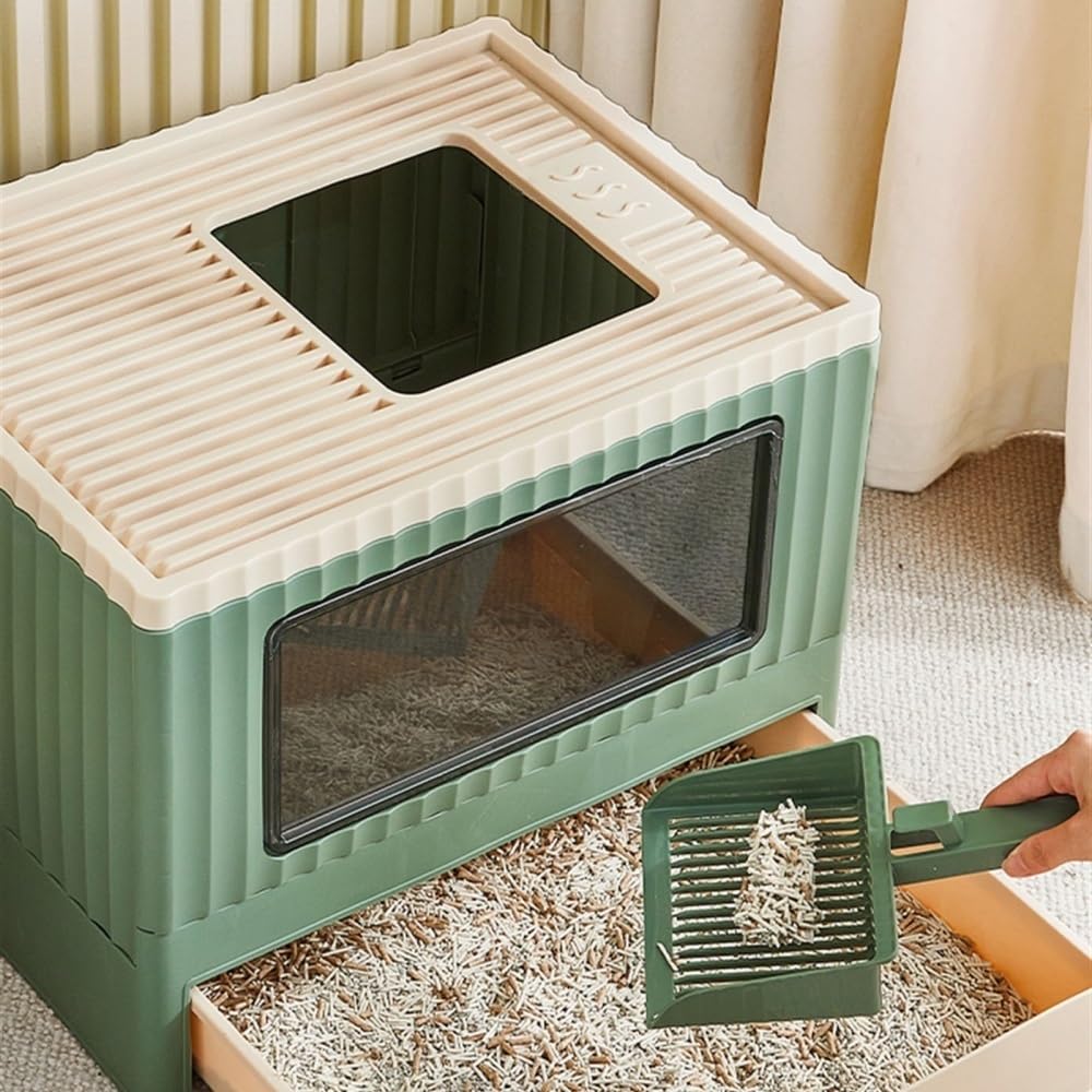 Foldable Top Entry Cat Litter Box with Lid W863