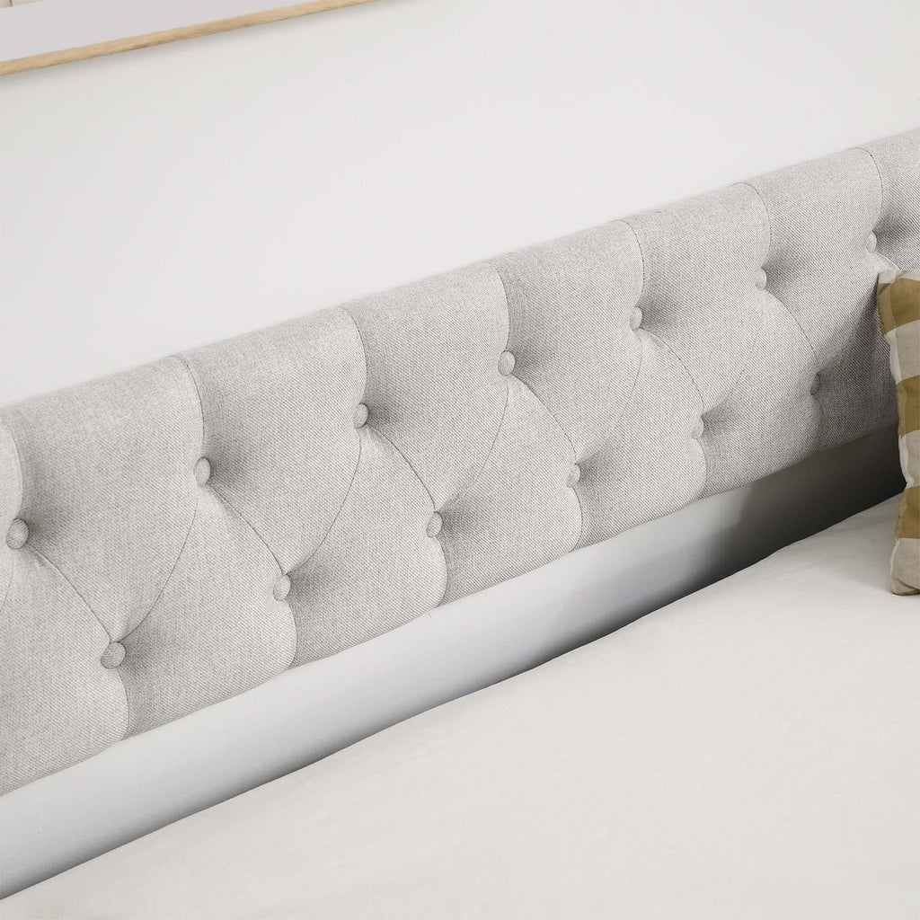 Velvet Upholstered Twin Size Daybed with Trundle L892114
