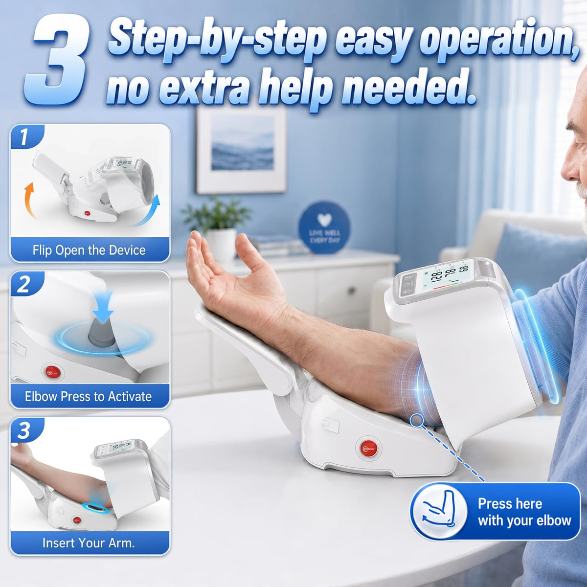 Upper Arm Blood Pressure Monitor with 7.1"-16.5" Cuff J771469