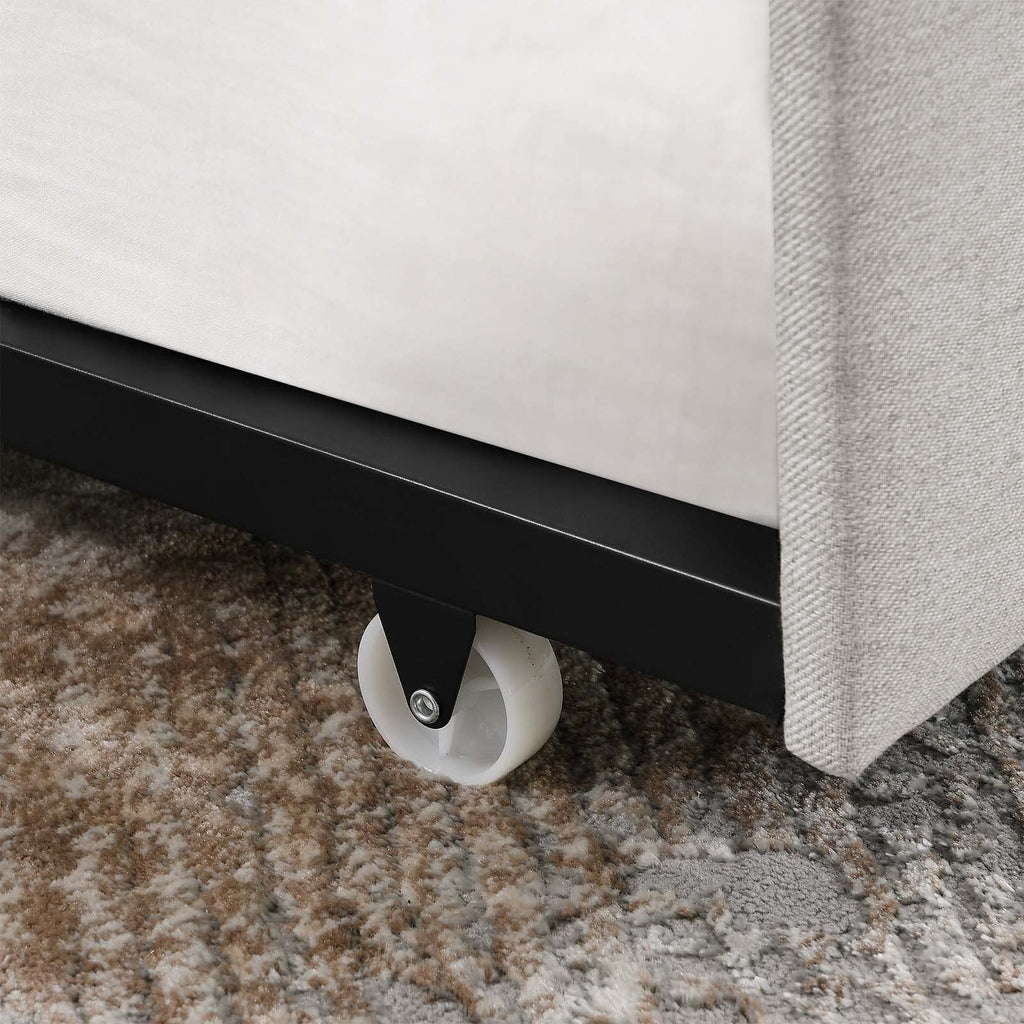 Velvet Upholstered Twin Size Daybed with Trundle L892114