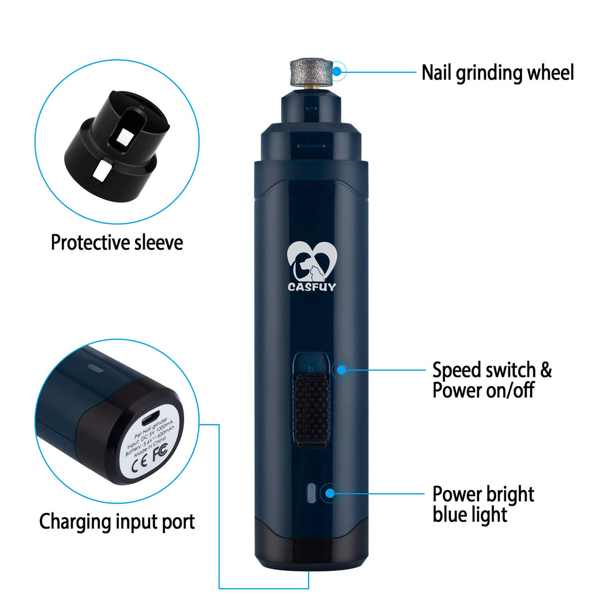 2-Speed Electric Pet Nail Grinder Z783