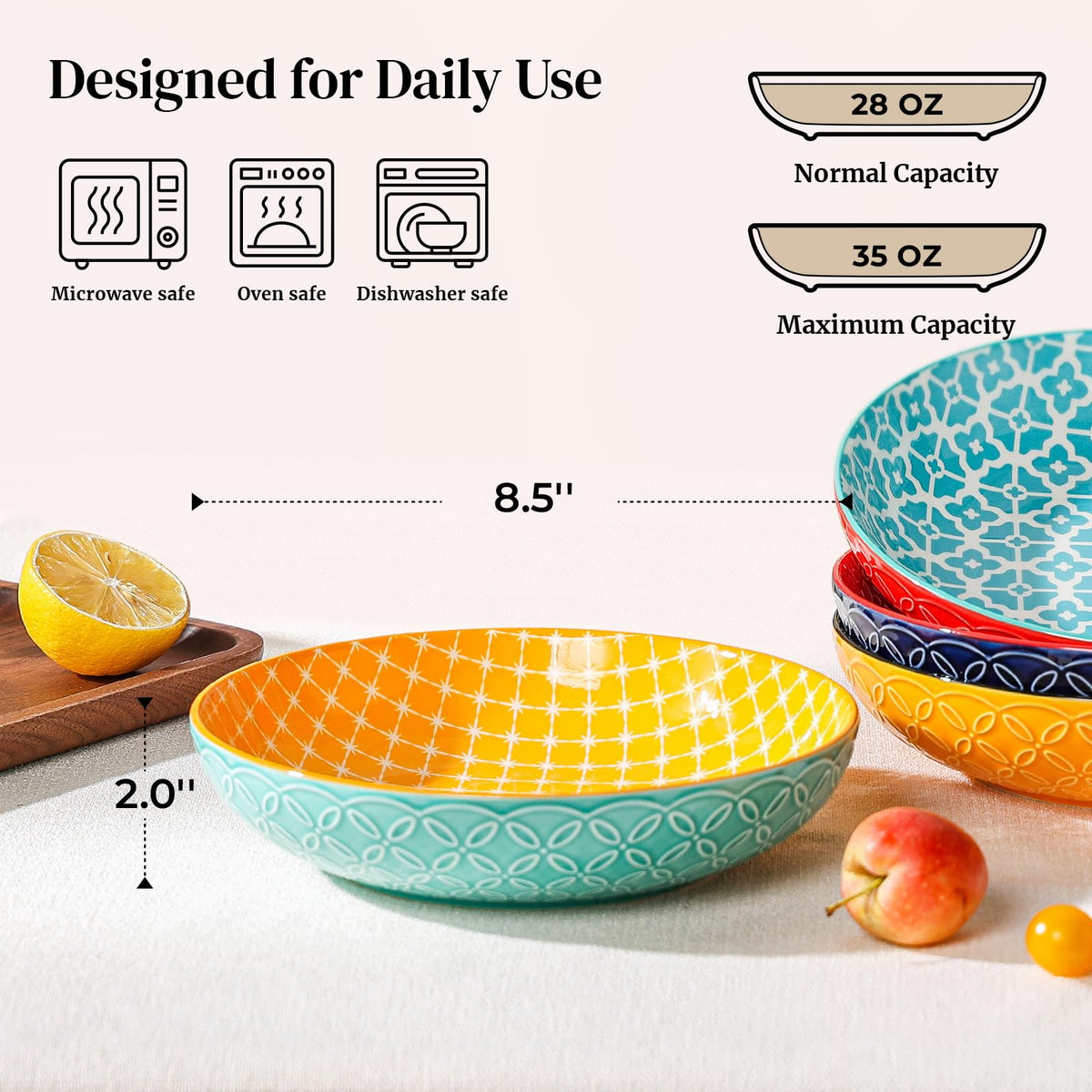 8.5" Porcelain Serving Bowls Set of 4 N9507