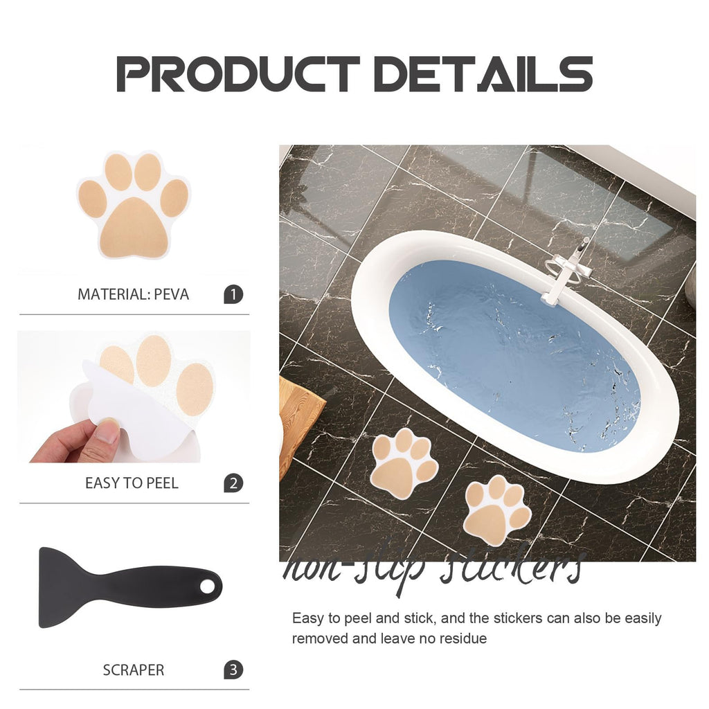Gold Dog Paw Bathtub Sticker 20 Pack G2976