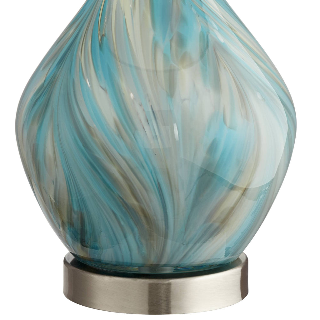 22" High Blue Gray Art Glass Table Lamp C184574