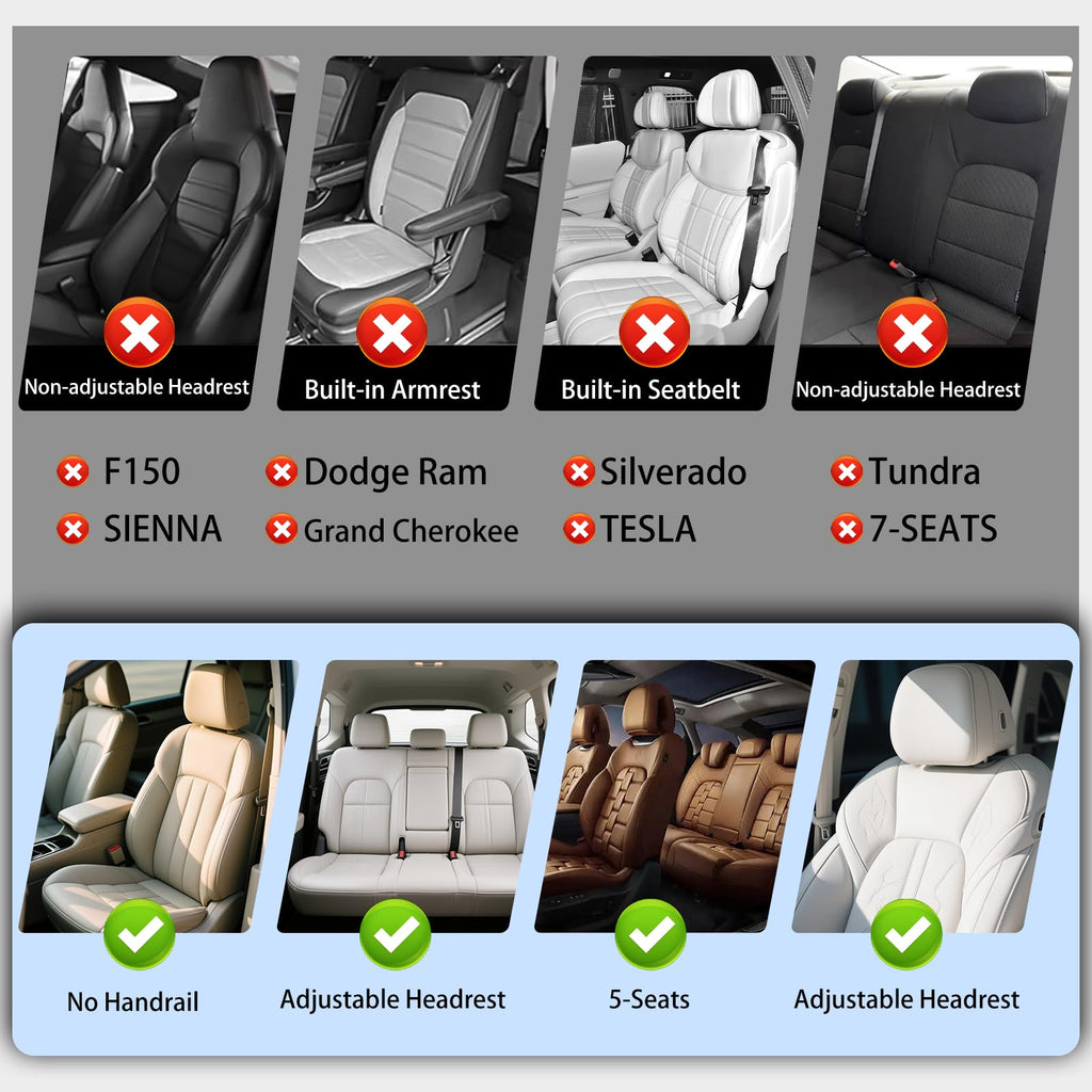 Black Leather 5-Seats Car Seat Covers O7734