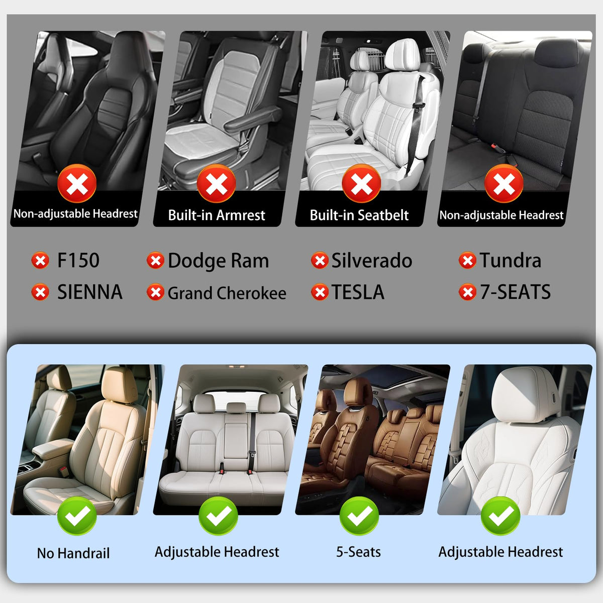 Black Leather 5-Seats Car Seat Covers O7734