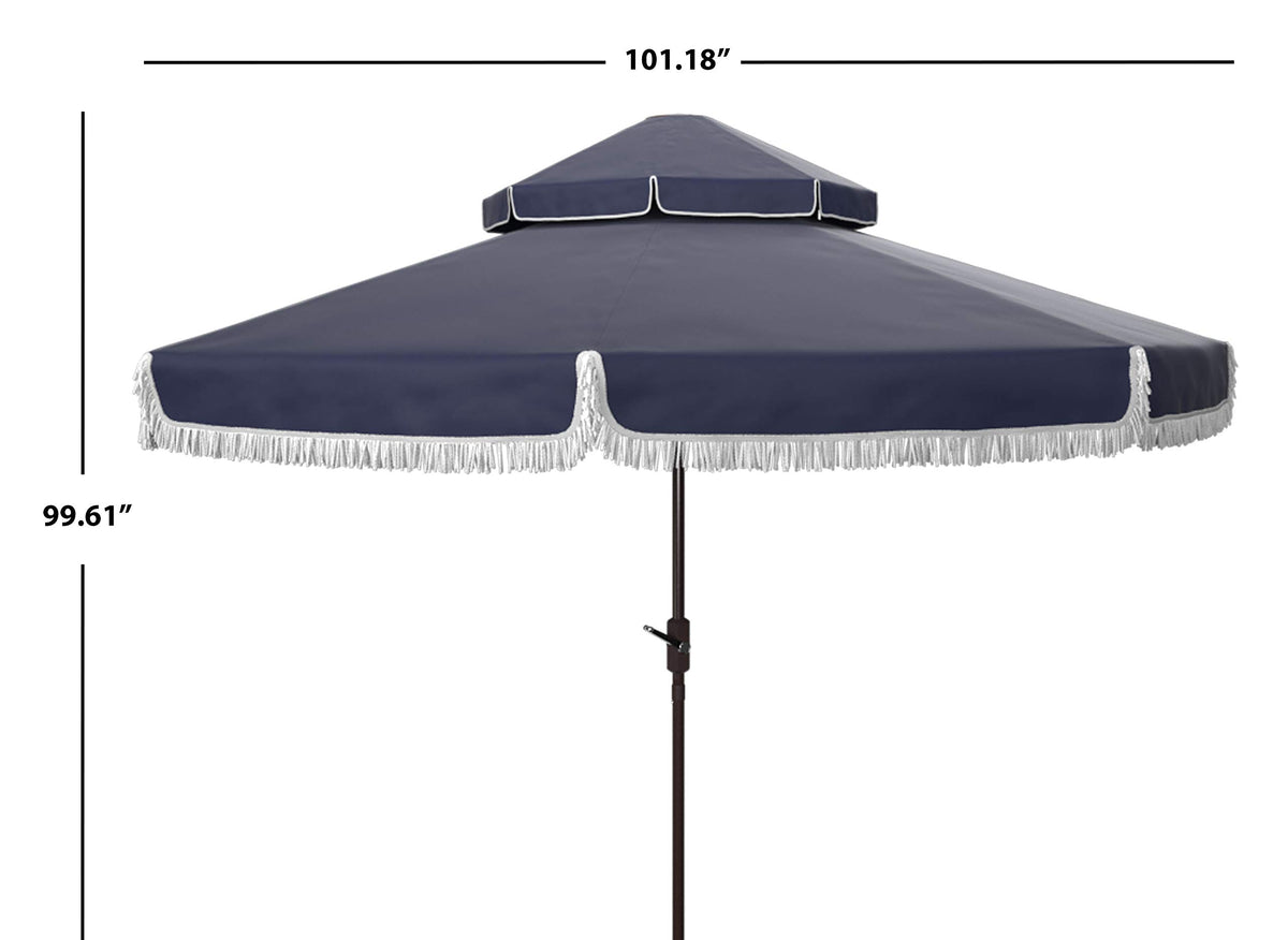 9 ft Navy/White Patio Umbrella Q51298