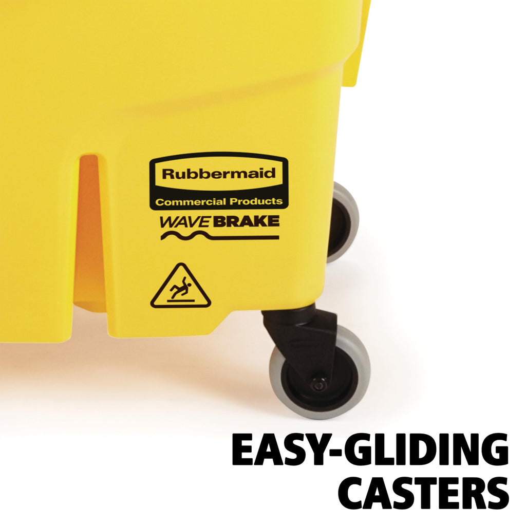 26 Qt. Side-Press Mop Bucket and Wringer Combo on Wheels, Yellow Y711