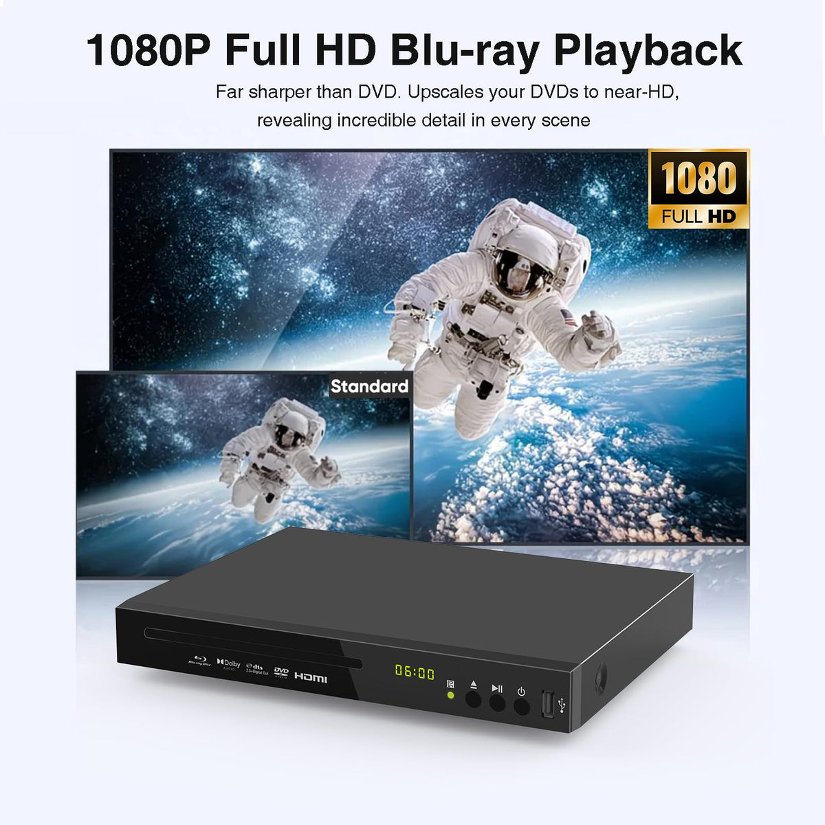 Full HD 1080p Blu-ray DVD Player with Dolby Digital B36432