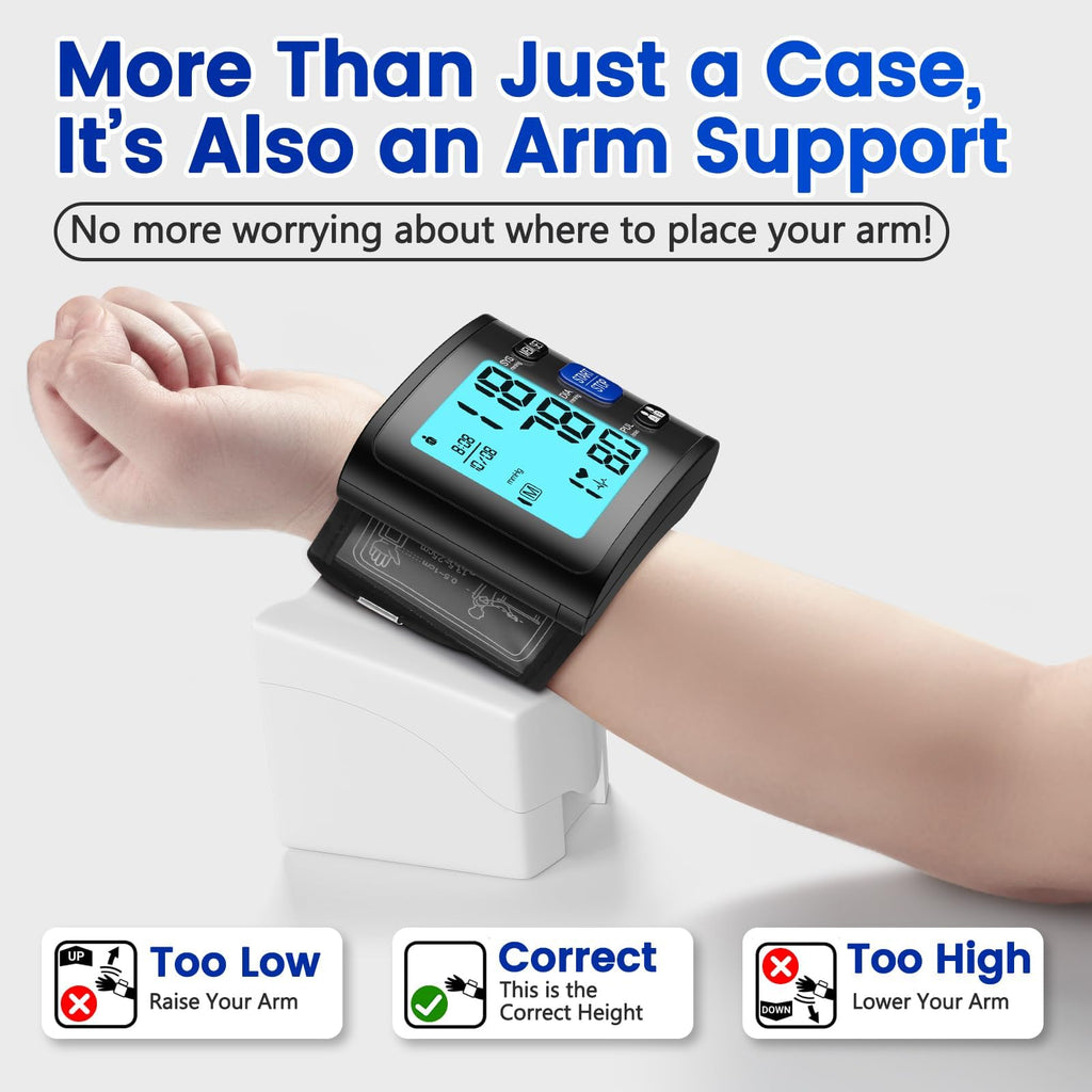 Wrist Blood Pressure Monitor with Backlit LCD Display C45074