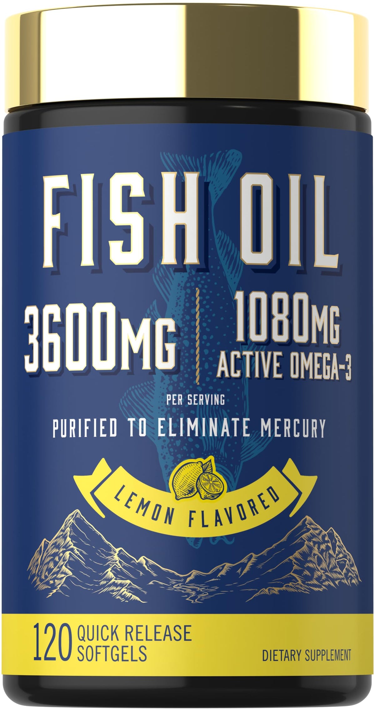 Fish Oil 3600mg 1080mg Omega 3 120 Count Z840797