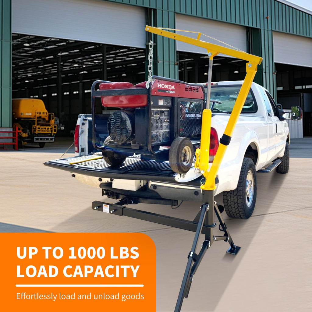 1000 lb Capacity Hydraulic Swivel Hitch Mount Truck Crane Q4382
