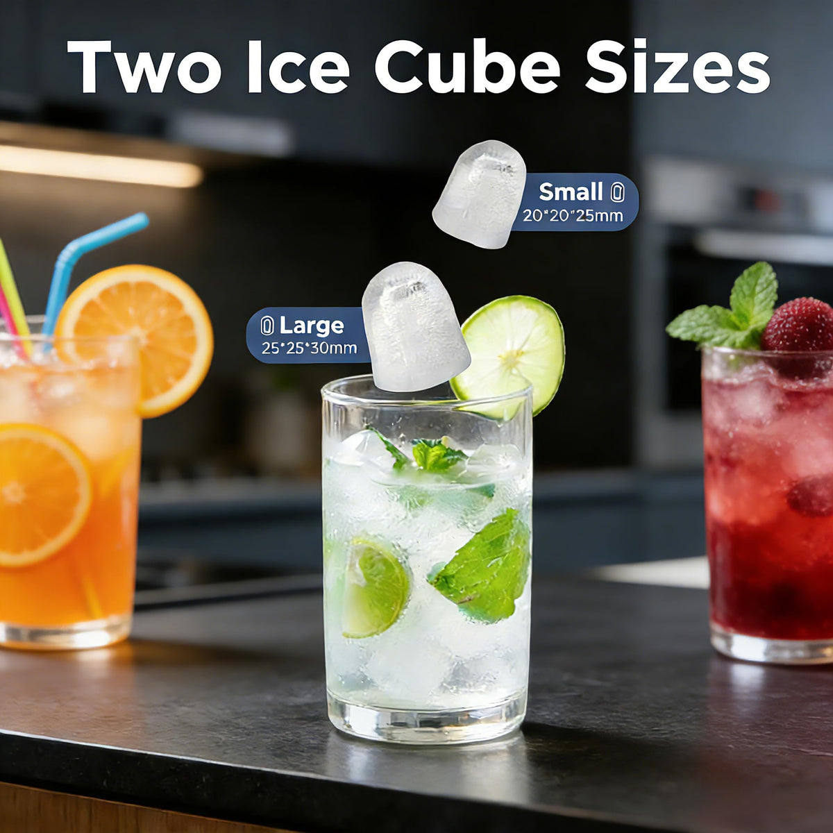 Portable Countertop Ice Maker with Self-Cleaning, 26lbs/24H A7638