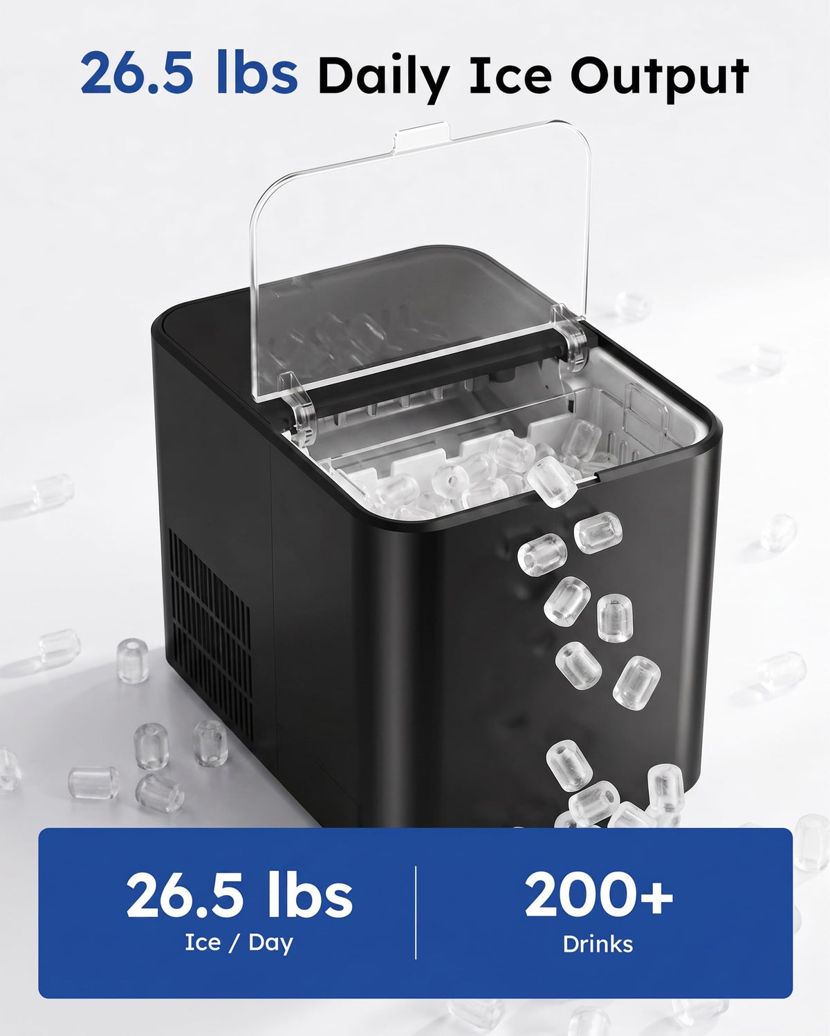 Countertop Ice Maker 26.5 lbs/Day 8 Bullet Z9218