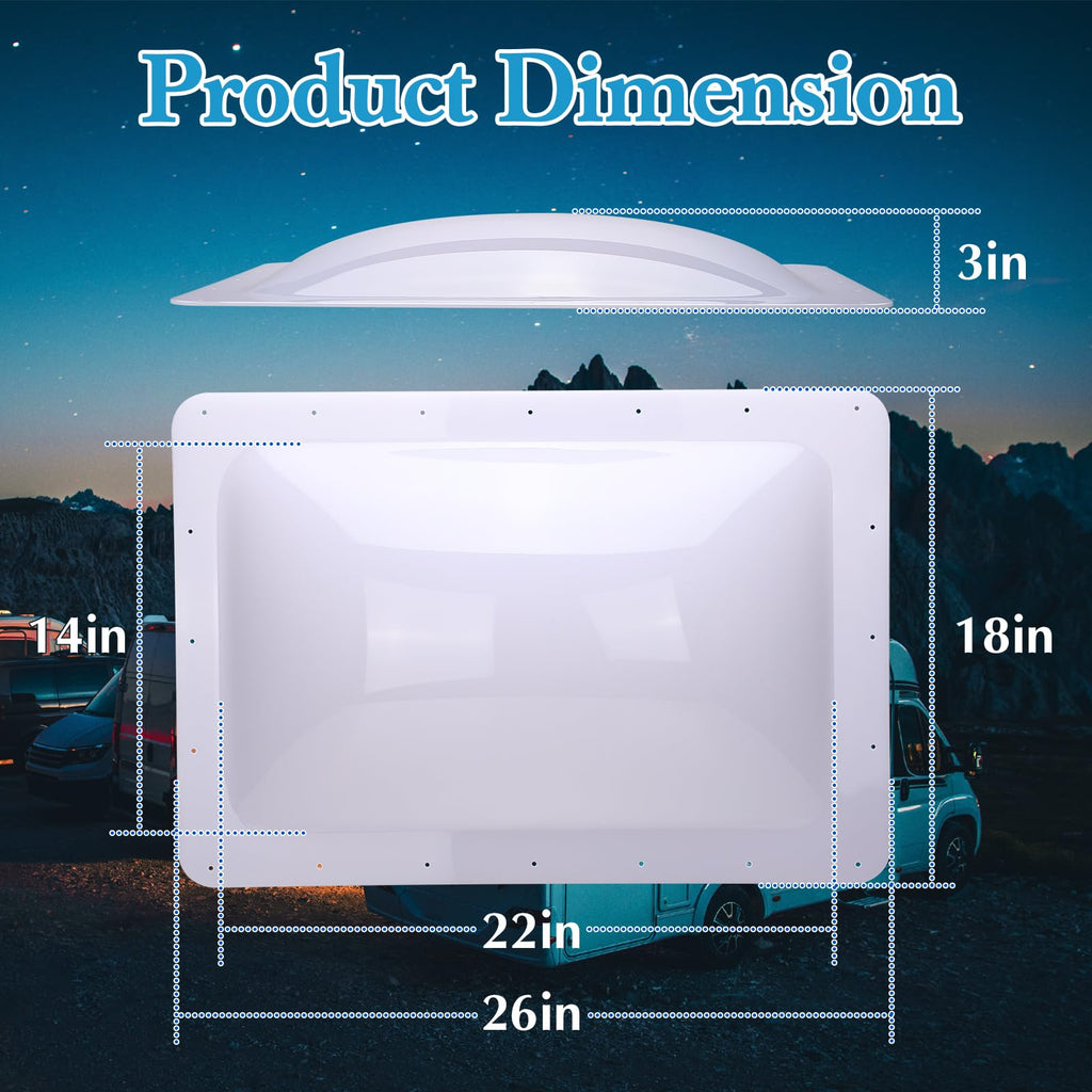 18" x 26" RV Skylight Replacement Milky White J456