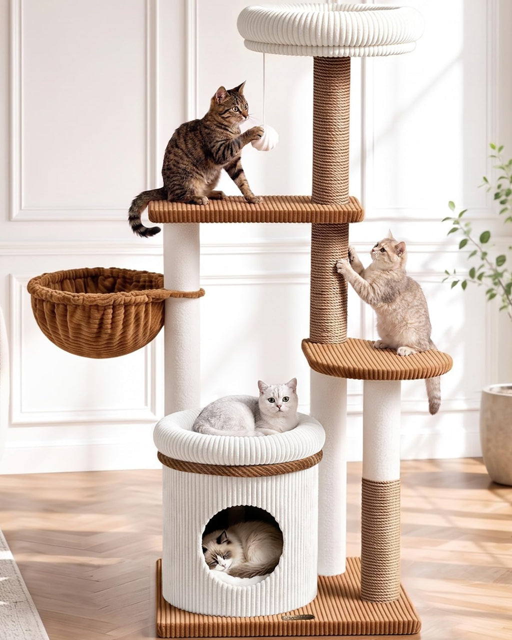 52" Corduroy Cat Tree Tower L5919