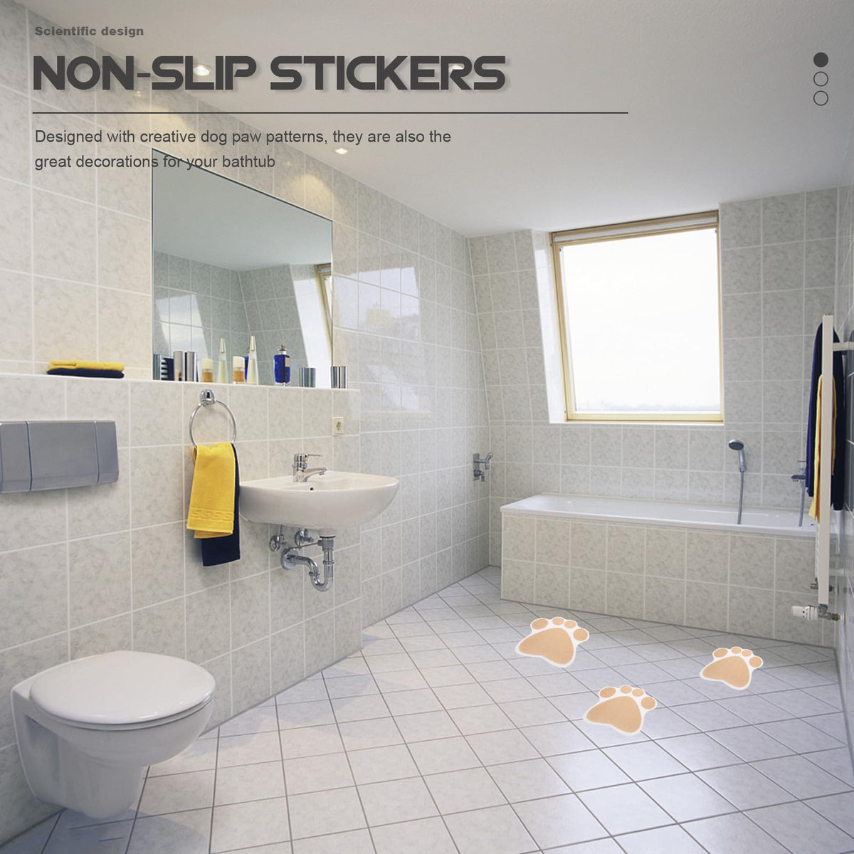 Gold Dog Paw Bathtub Sticker 20 Pack G2976
