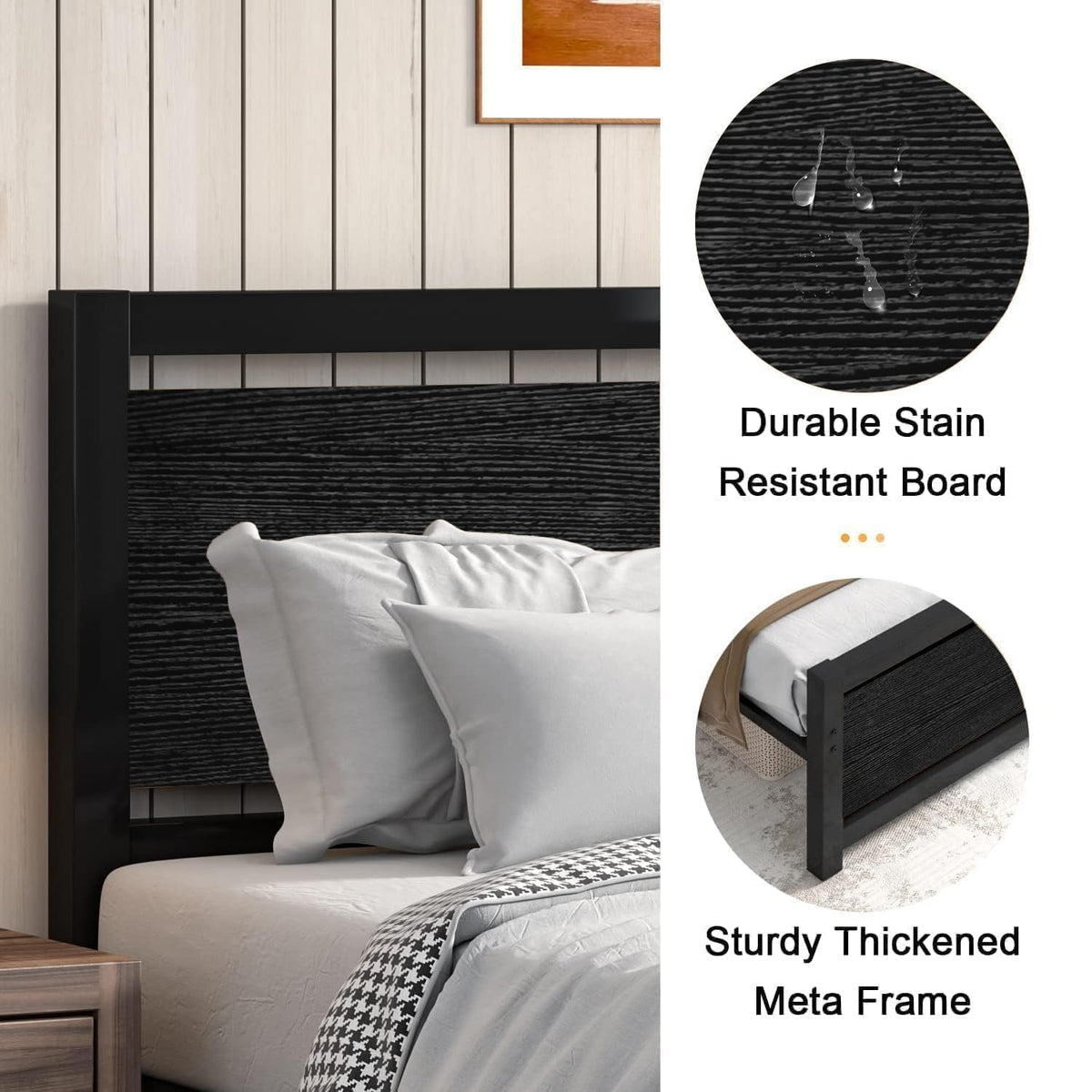 Twin Bed Frame with Headboard and Under-Bed Storage, Black Z757347
