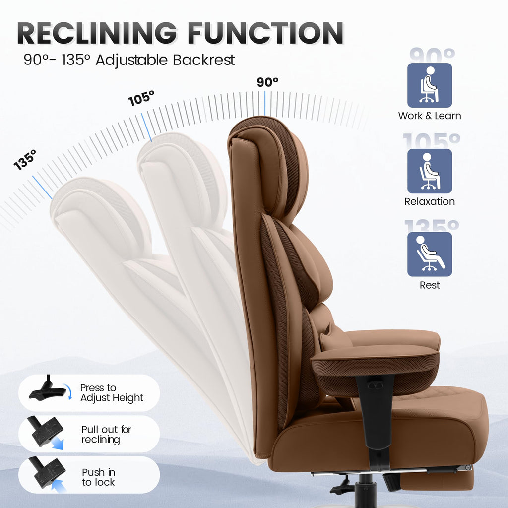 Big and Tall Leather Gaming Chair with Footrest F427221