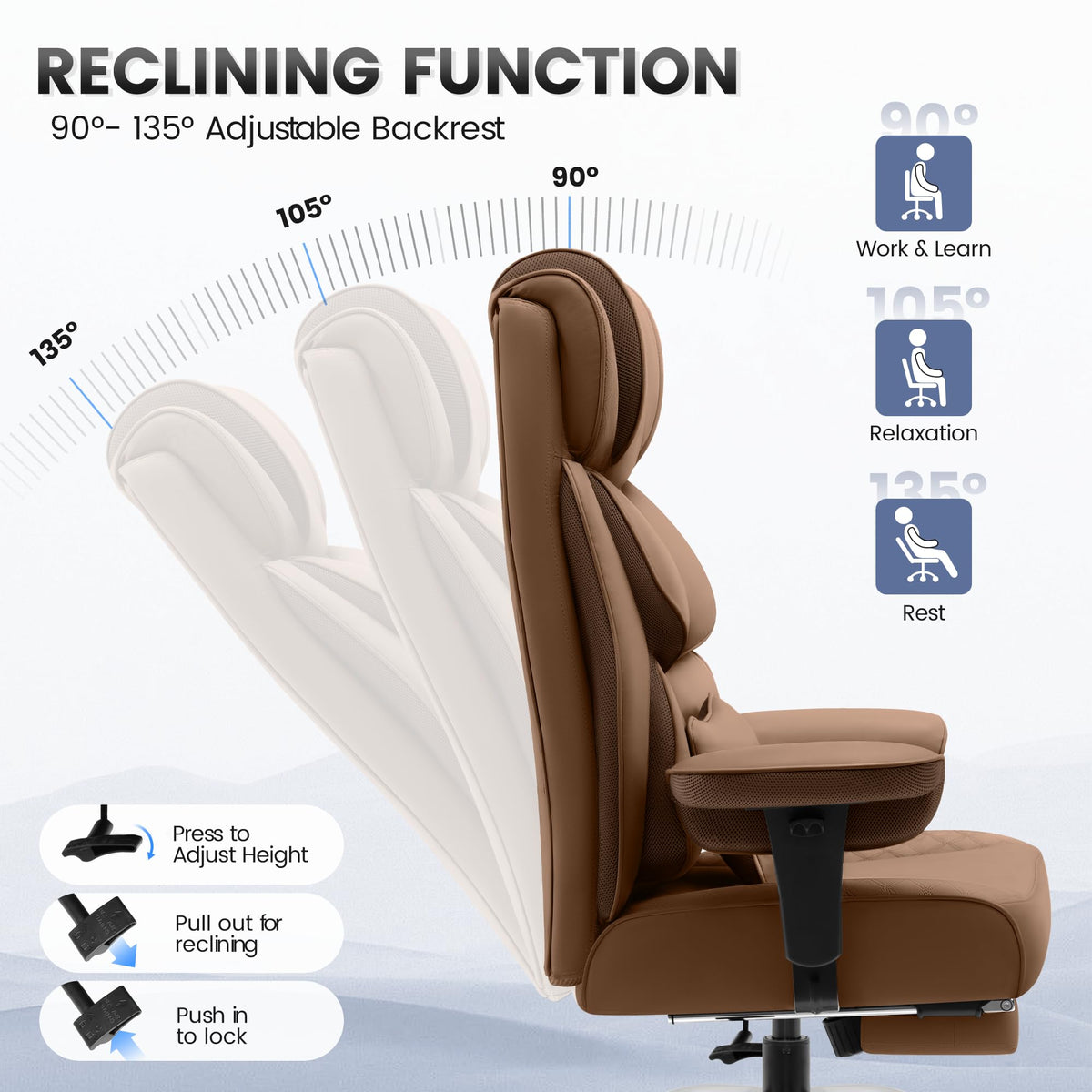 Big and Tall Leather Gaming Chair with Footrest F427221