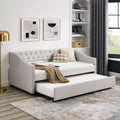 Velvet Upholstered Twin Size Daybed with Trundle L892114