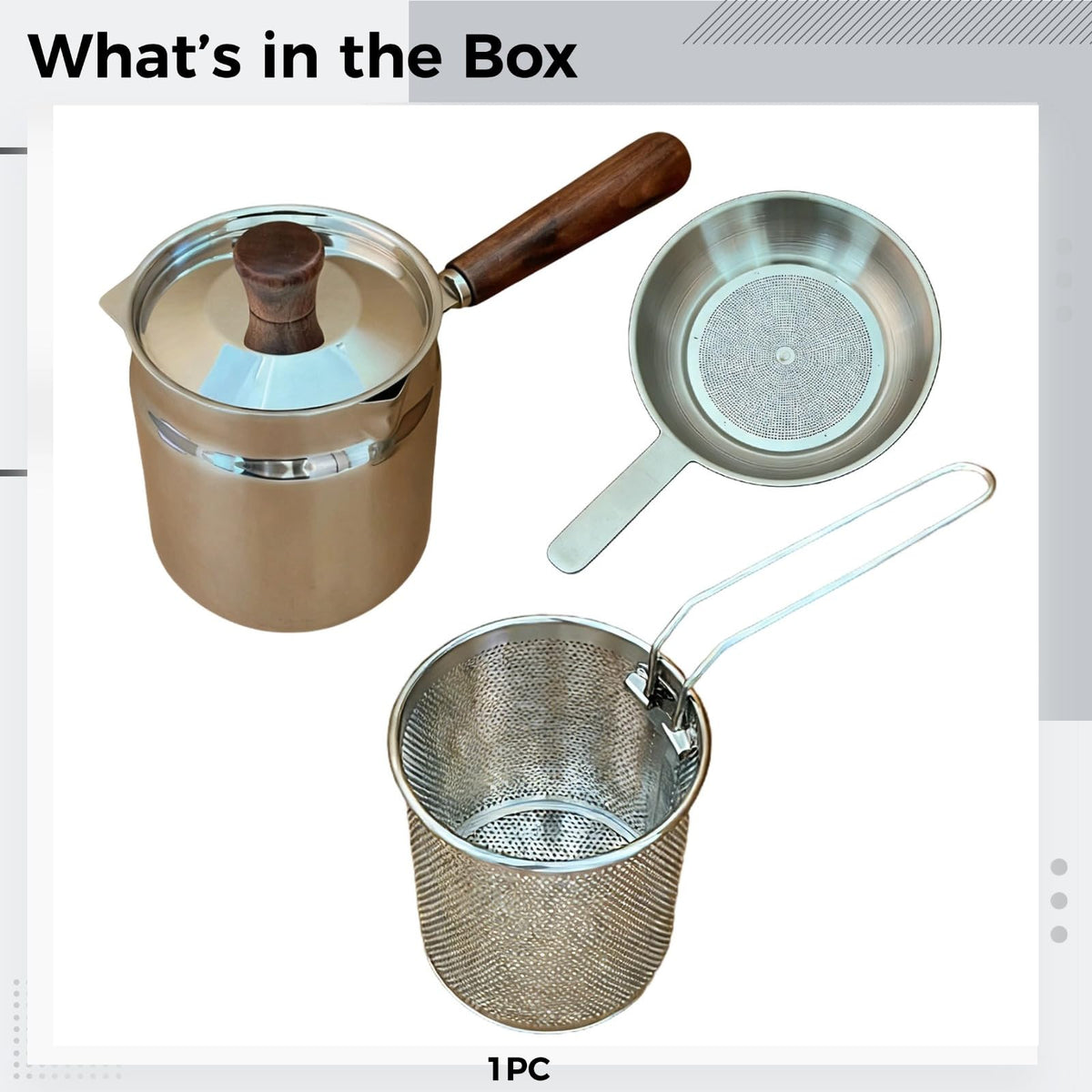 2 L 304 Stainless Steel Deep Fryer Pot Set with Frying Basket J80568