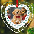 Personalized Dog's Name & Photo Heart Glass Ornament A3071