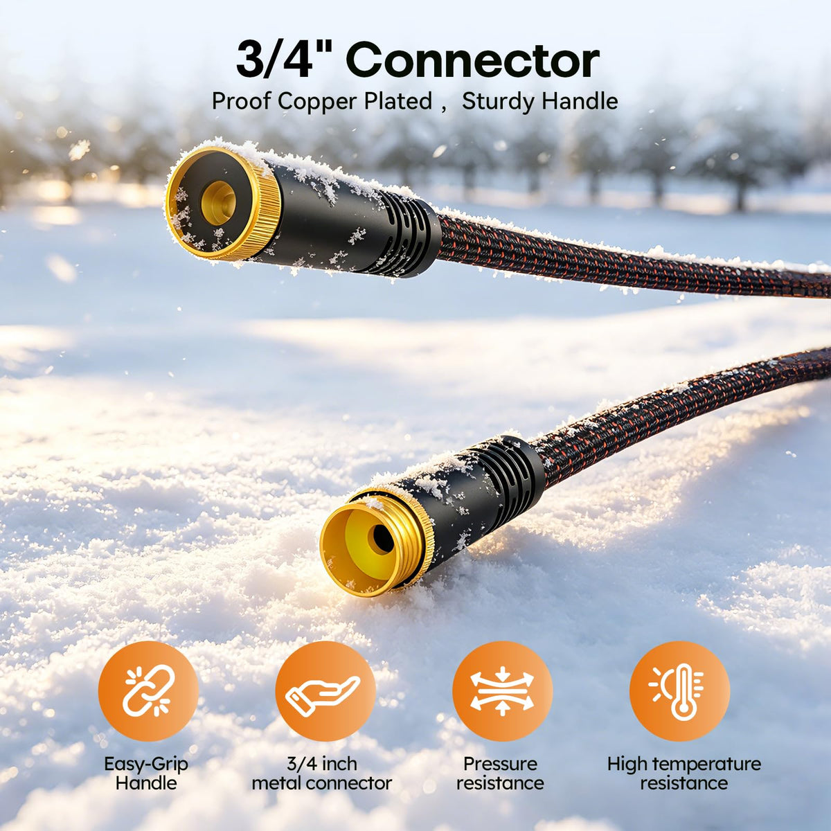 3/4" Flexible Non-Expandable Garden Hose with 10 Function Nozzle, 100ft P9164