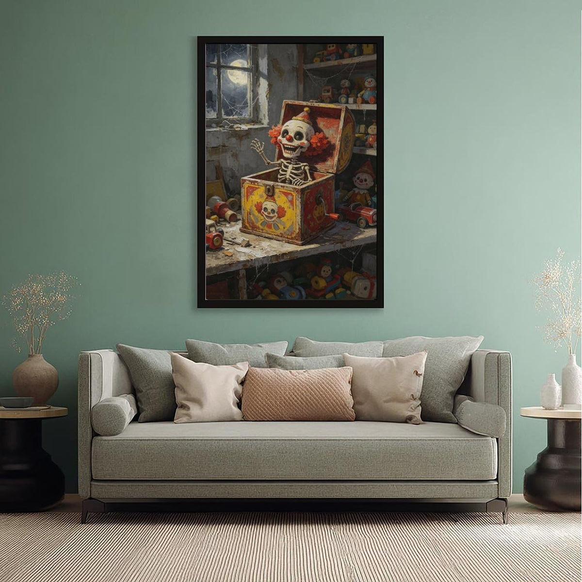Canvas Wall Art Oil Painting Poster Print with Black Frame 24" L X 36" W W56758
