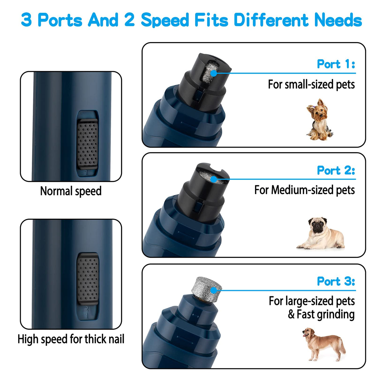 2-Speed Electric Pet Nail Grinder Z783