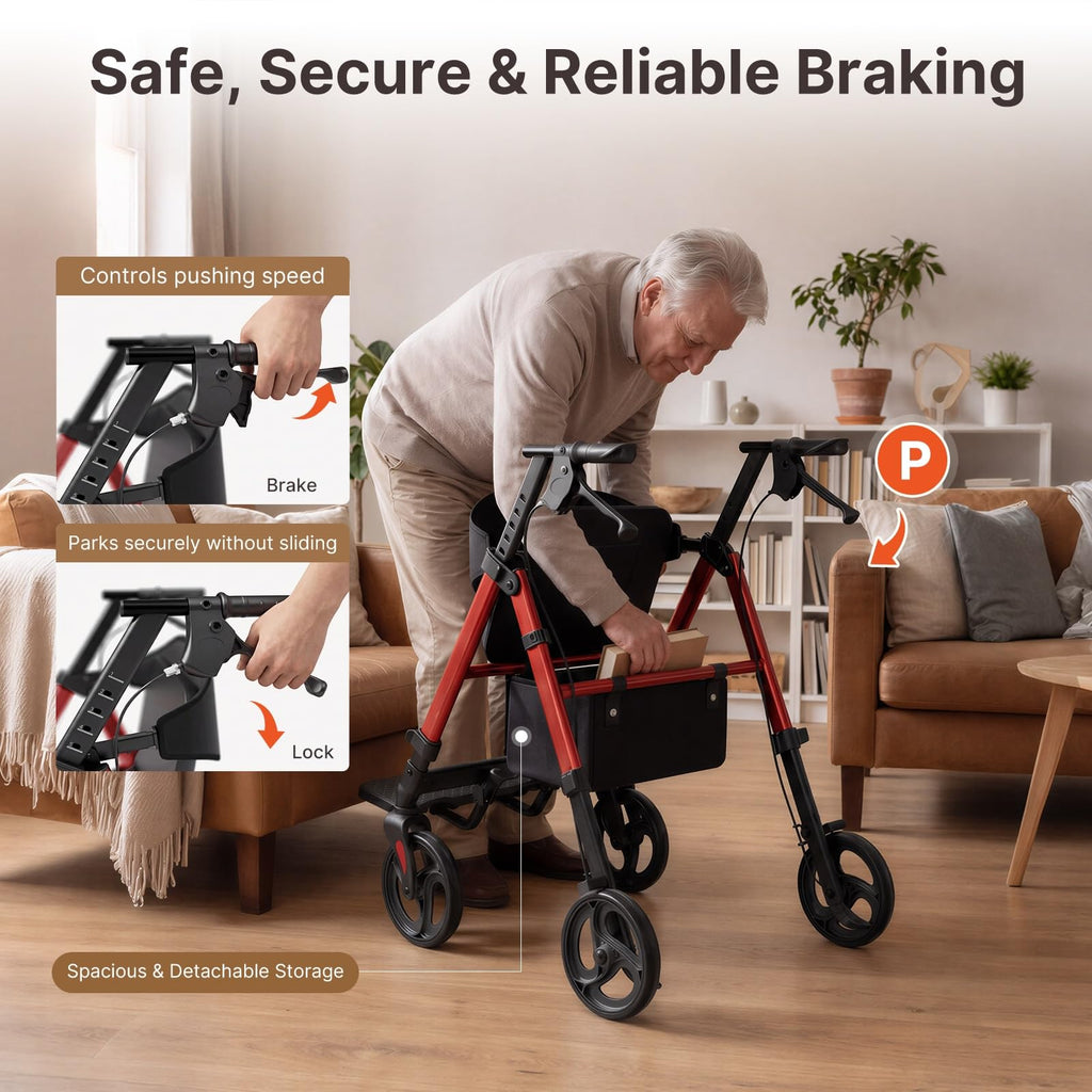 Lightweight Rollator Walkers Wheelchair Combo with Seat A73277