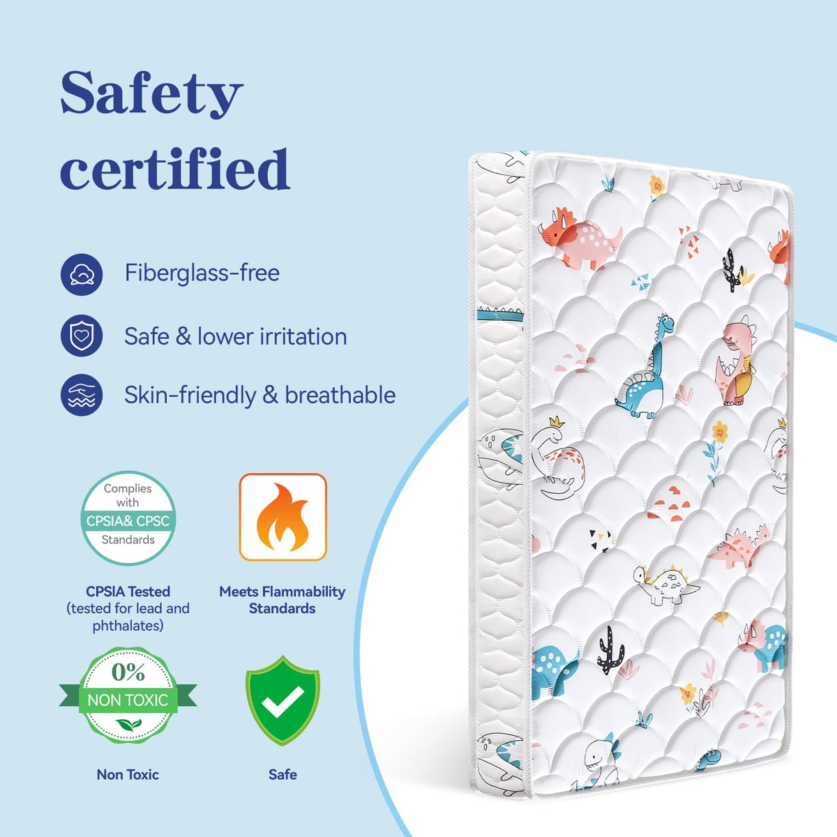 5" Firm Hypoallergenic Crib and Toddler Mattress P8444