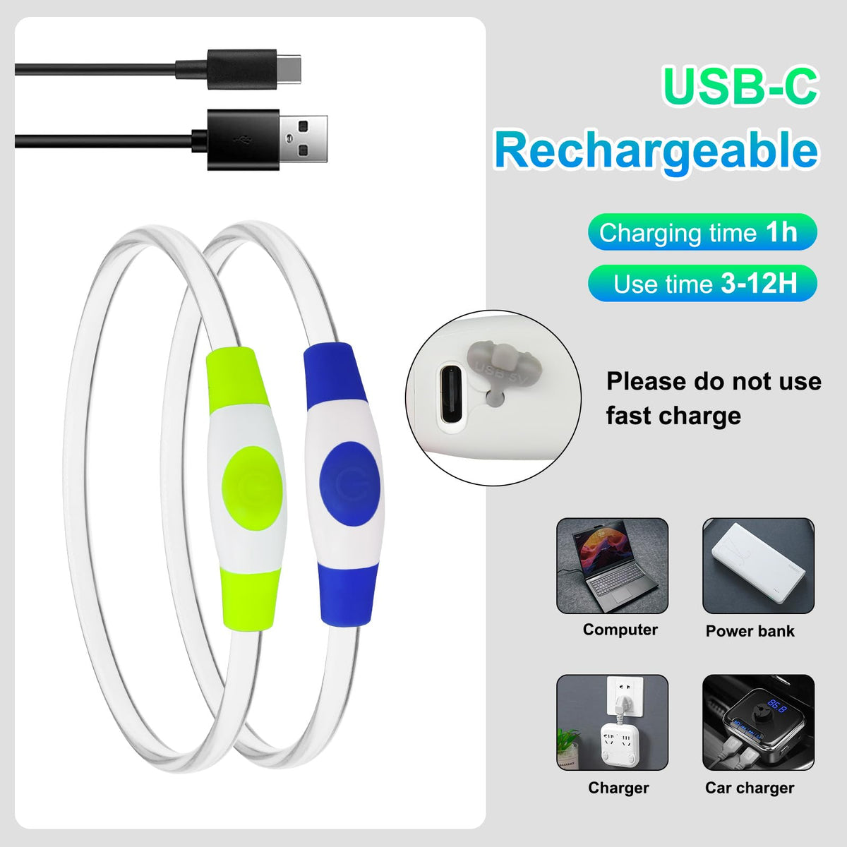 2 Packs Light Up Dog Collar V12626