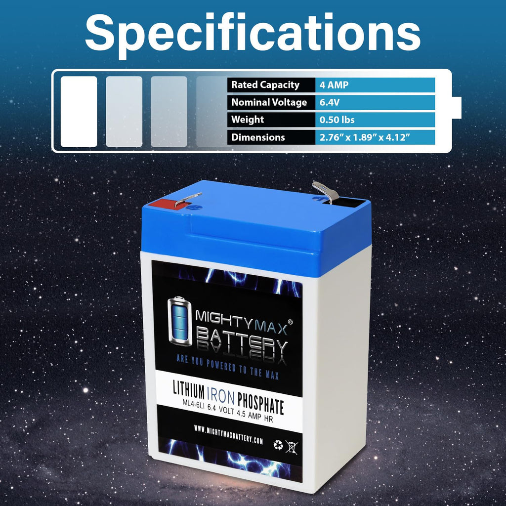 6V 4.5AH Lithium Replacement Battery D8468