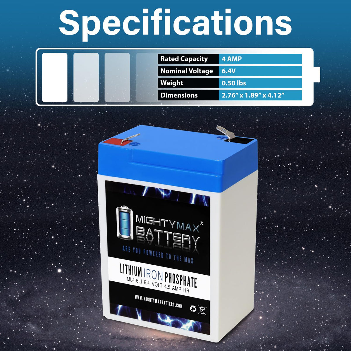 6V 4.5AH Lithium Replacement Battery D8468
