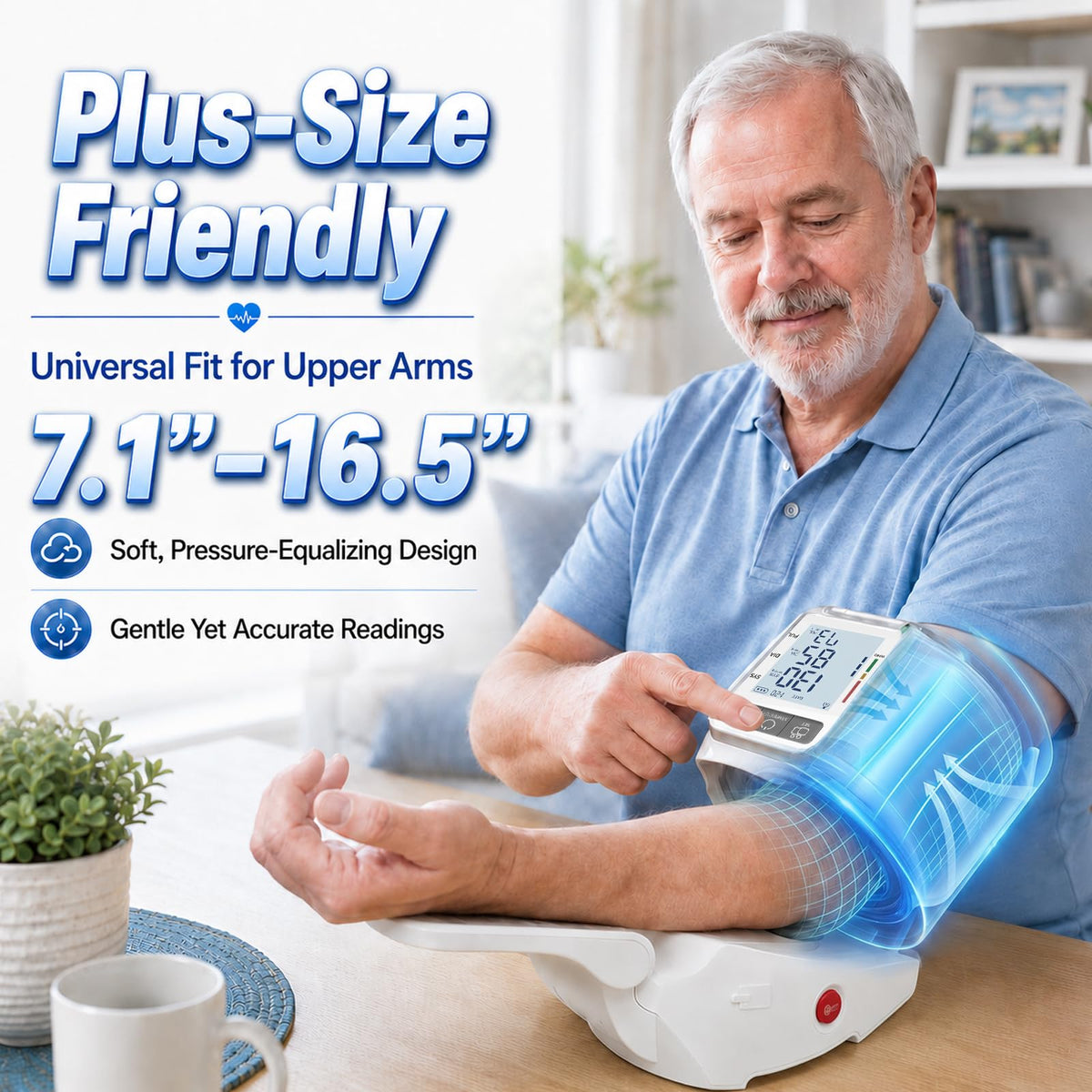Upper Arm Blood Pressure Monitor with 7.1"-16.5" Cuff J771469