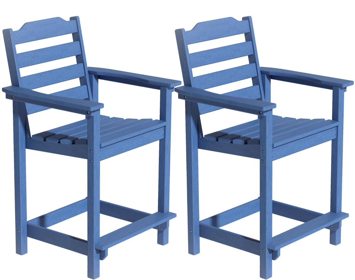 HDPE All-Weather Plastic Adirondack Chair Set of 2 Navy Blue Z469162