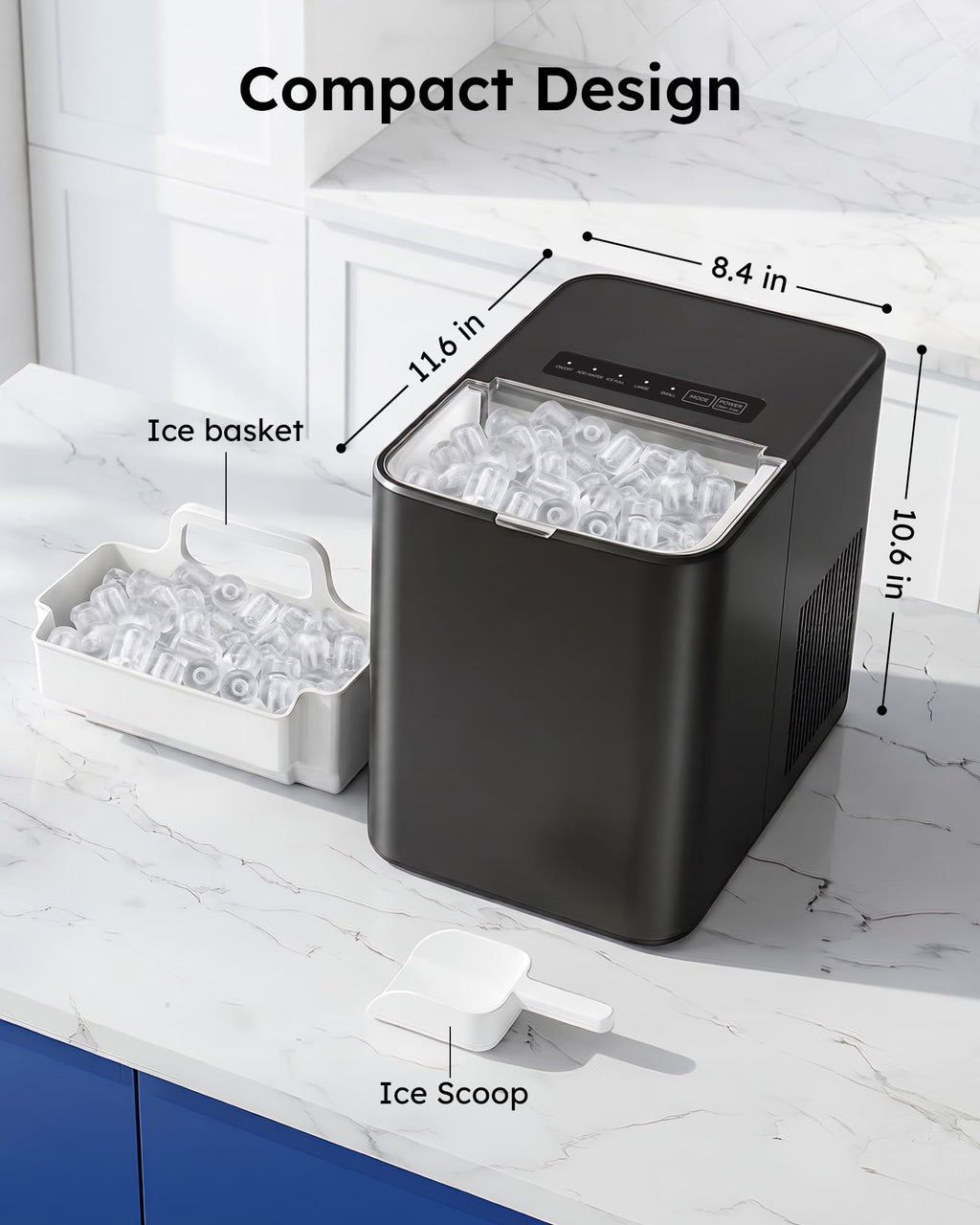Countertop Ice Maker 26.5 lbs/Day 8 Bullet Z9218