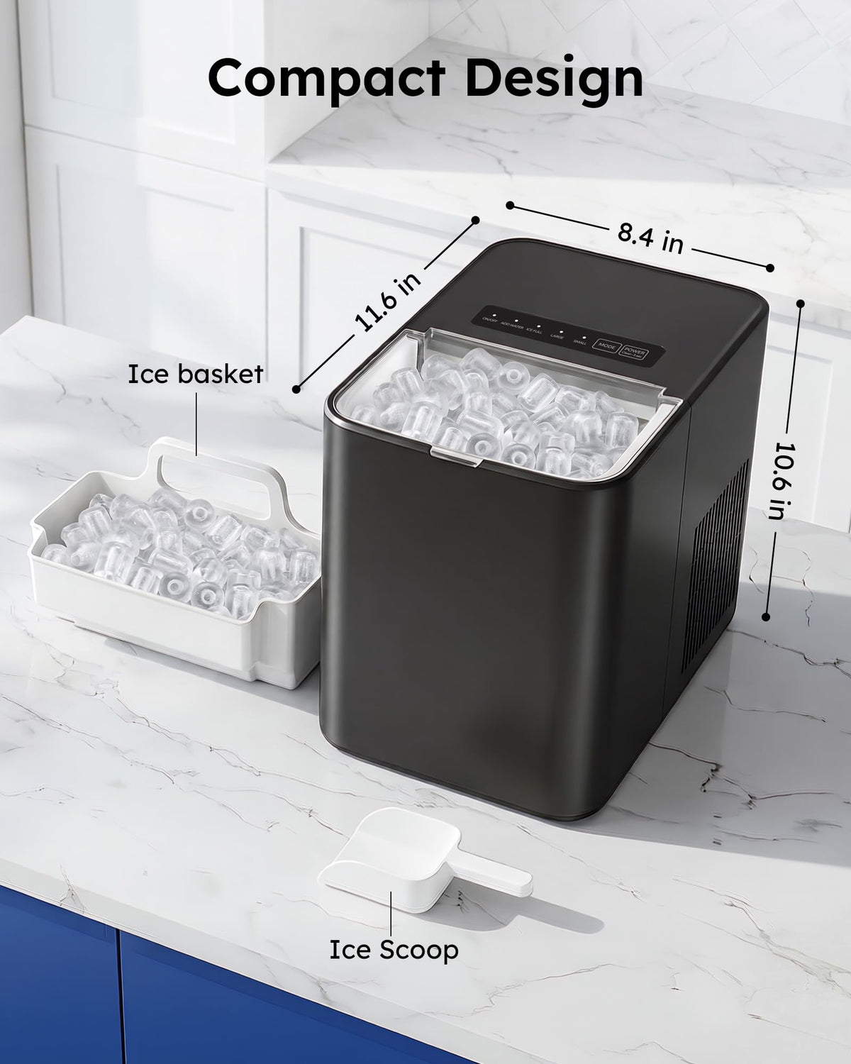 Countertop Ice Maker 26.5 lbs/Day 8 Bullet Z9218