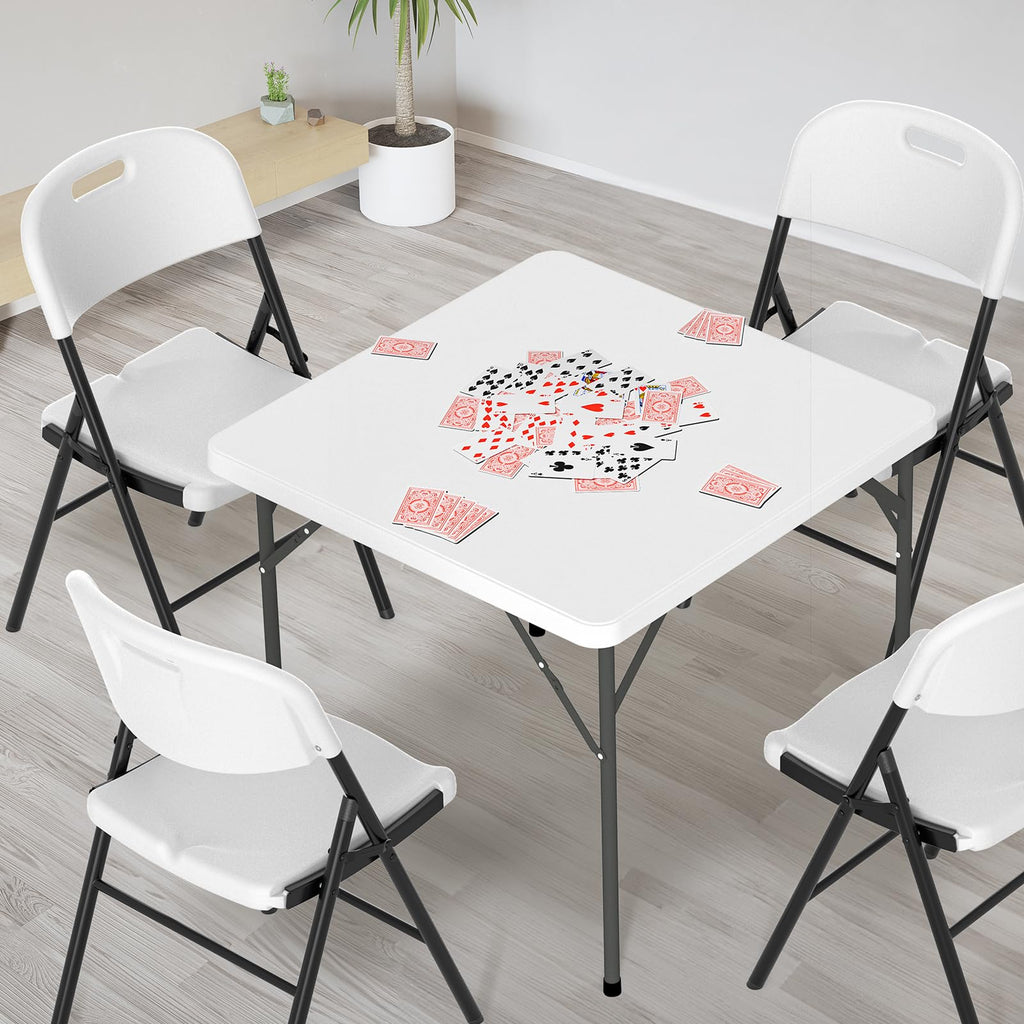 White 34 inch Folding Card Table U303991