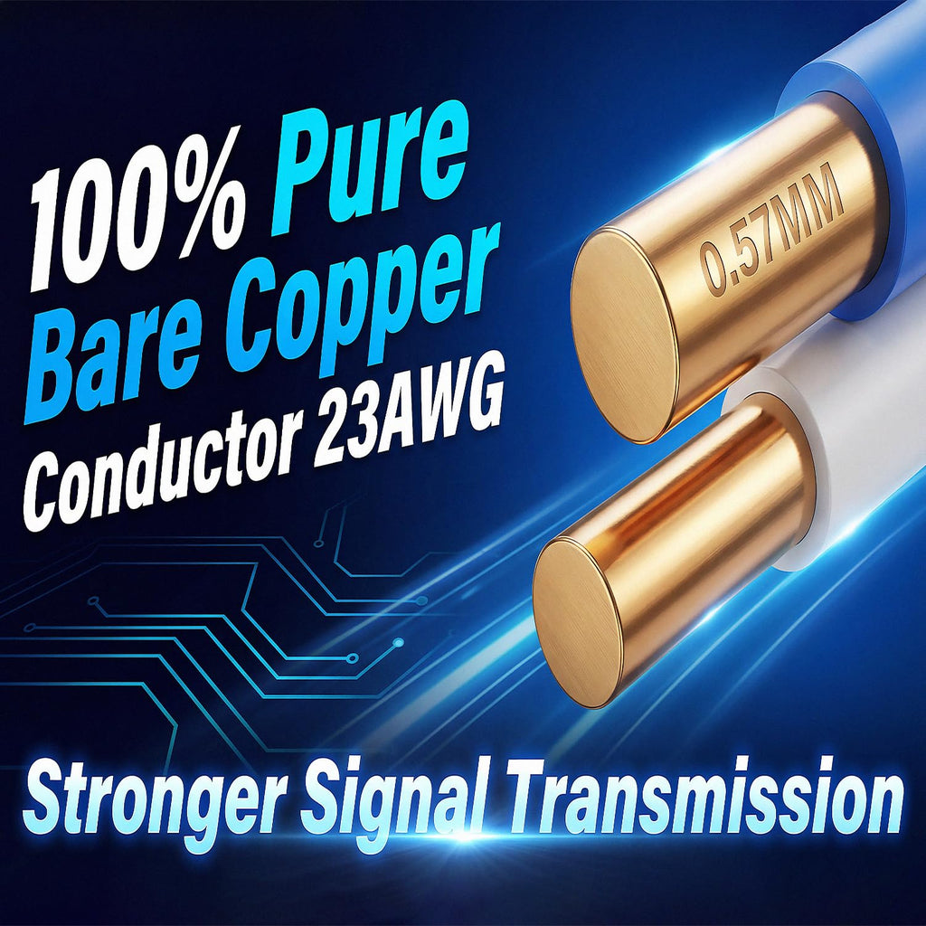Cat6A Plenum 1000ft 23AWG UTP Solid Bare Copper Blue G160826