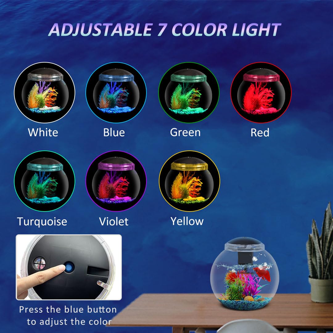 3-Gallon Aquarium Starter Kit with Power Filter and LED Light J6870
