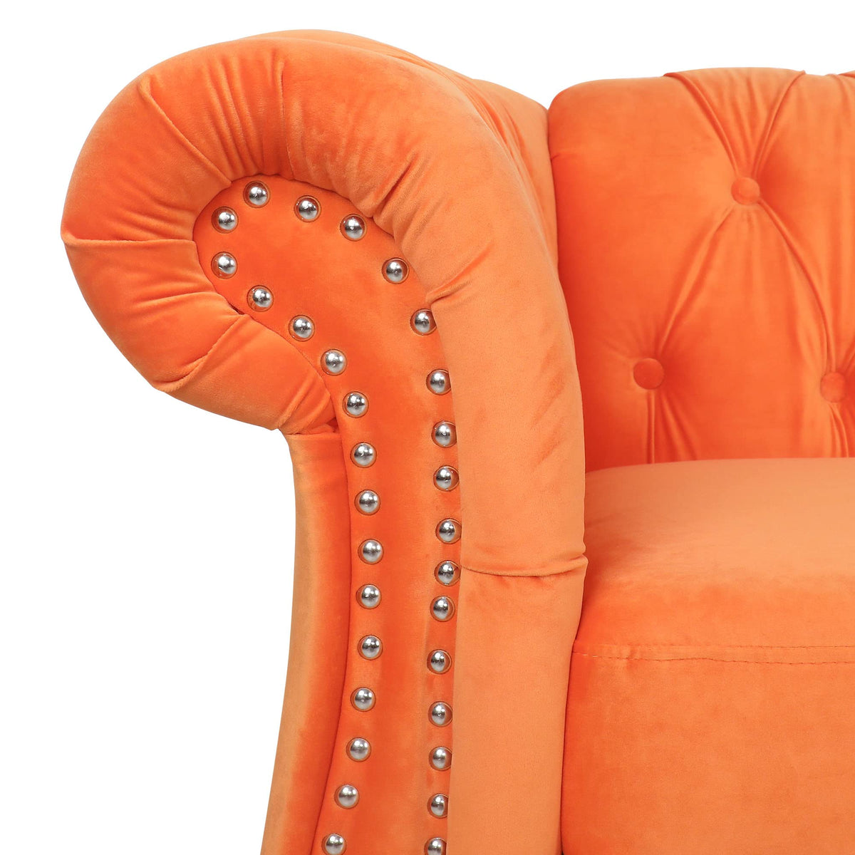 Orange Velvet 3 Seater Sofa H8231