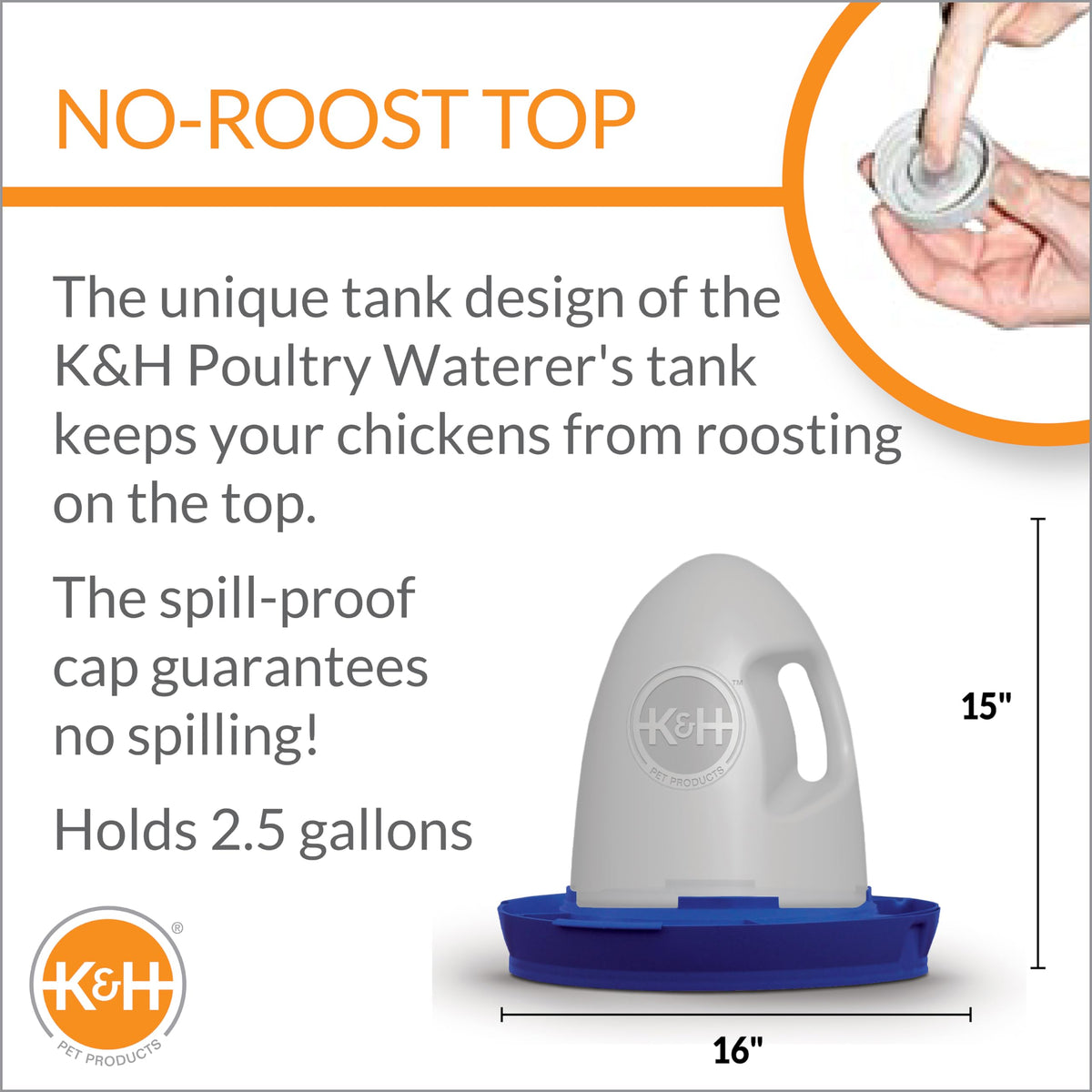 Heated Gray 2.5gal Poultry Waterer K119467
