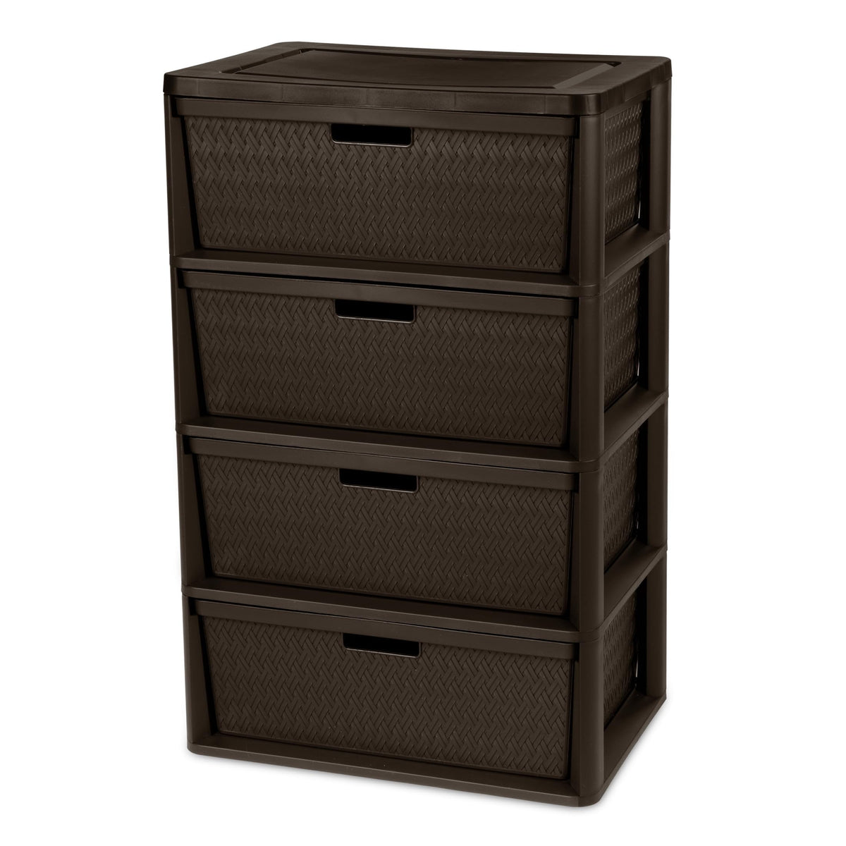 Brown 4-Drawer Storage Tower U476
