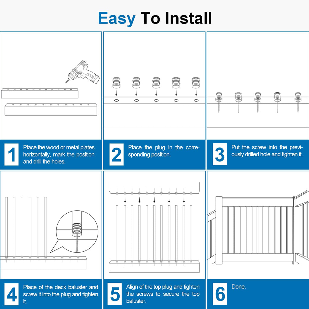 Black Aluminum Deck Balusters 32in x 3/4in 100 Pack L446