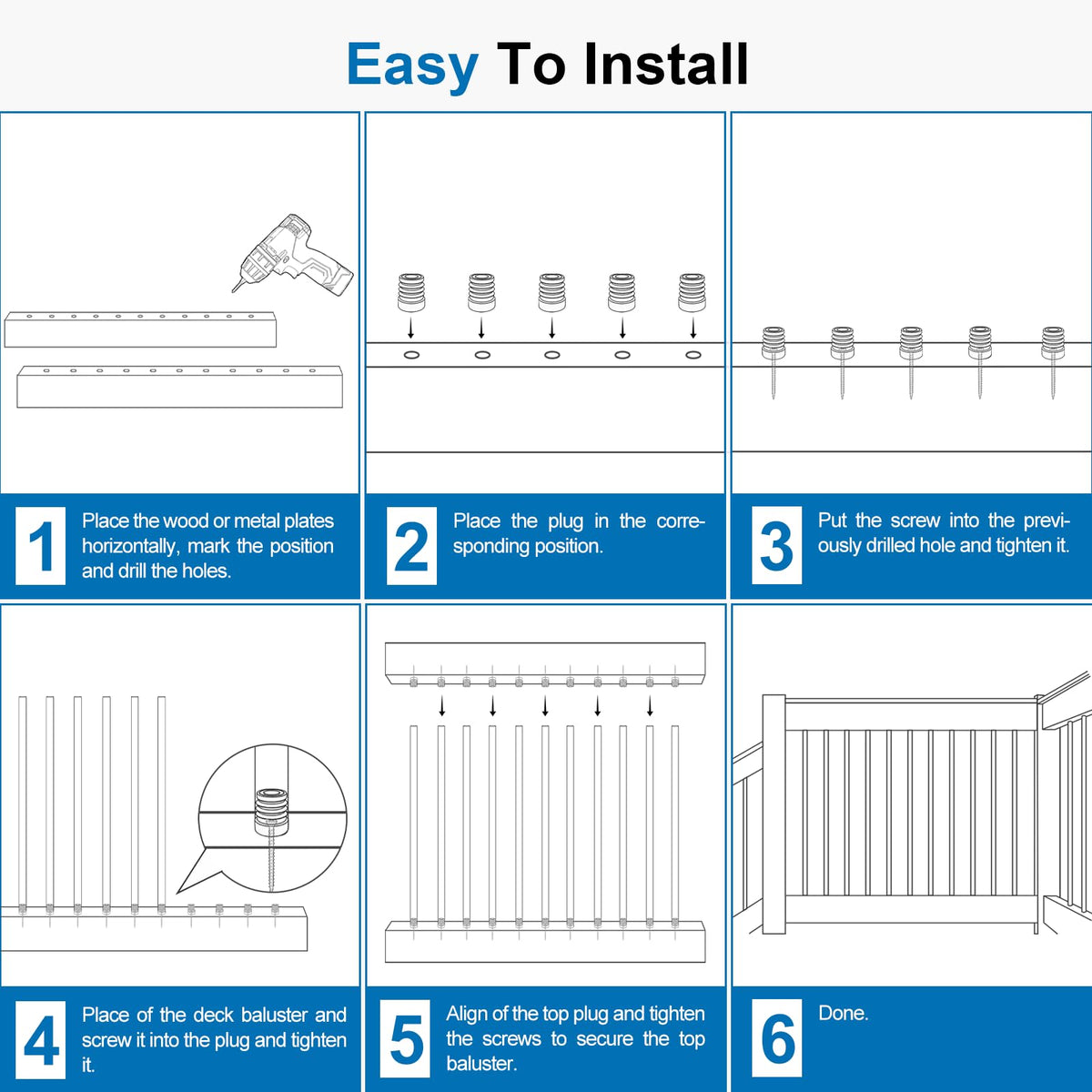 Black Aluminum Deck Balusters 32in x 3/4in 100 Pack L446